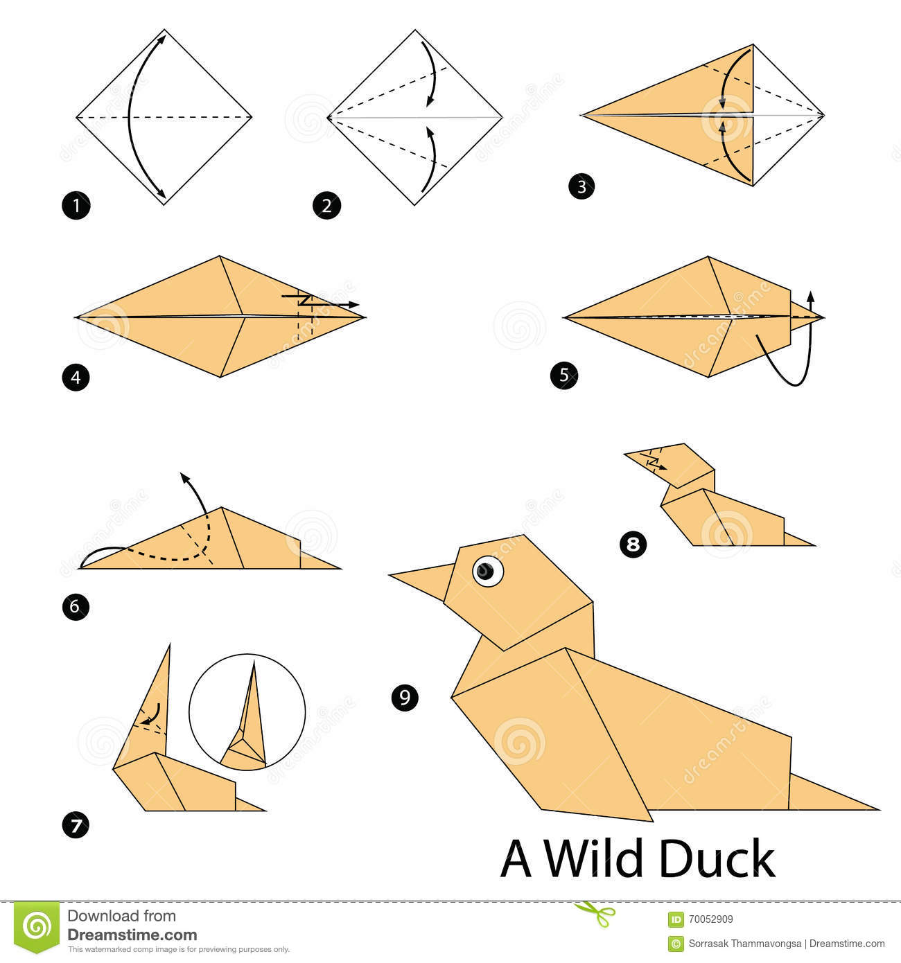 Duck Origami Model